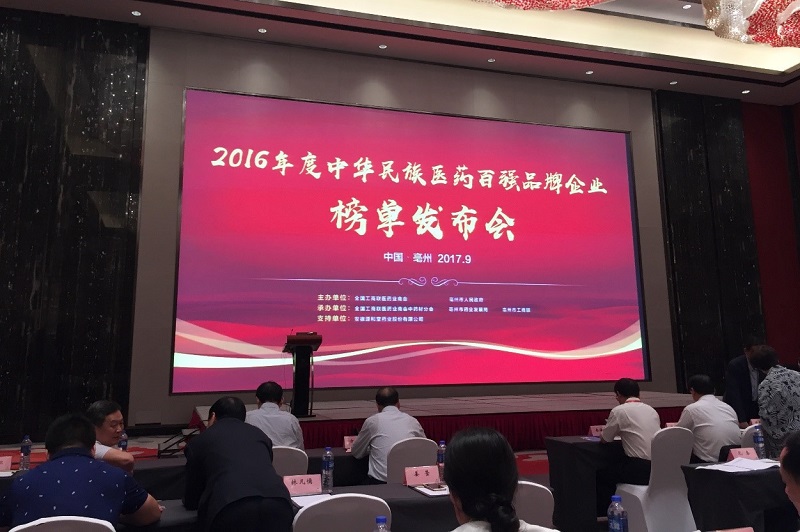 w66利来药业携热毒宁注射液强势上榜“2016年度中华民族医药百强品牌企业”